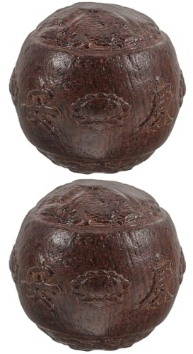 HEMOTON Handmassagebälle aus Holz Kleine Praktische Holzkugeln zur Handtherapie und Entspannung Palm Massage Balls für Senioren Hand Fitness und Druckentlastung