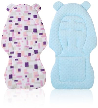 FUGLUS 1 Stück Sitzverkleinerer für Babyschale,Universale Baby Sitzauflage,Anti Schwitz Einlage Kindersitz mit Kopf- und Körperstütze für Kinderwagen und Hochstuhl(blau)
