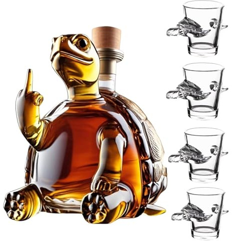 Carafe À Whisky - 350 Ml Carafe À Vin Rouge Créative, Bocal En Verre Scellé Avec Motif Animal, Décoration De Bouteille, Cadeau Personnalisé For Homme, Papa, Mari, Décoration De Bar Amusant(C)