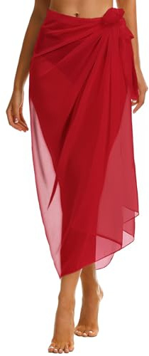 Sarong Tuch Damen Sommer Chiffon Strandtuch Lange Strandkleid Leicht Pareos | Elegant Bikini Cover Up Wrap Strand Paerotuch Wickeltuch zum Binden, Casual Badeanzug für Partys Beach