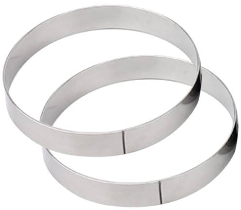Toyvian Anillos para Hornear Pizza de Acero Inoxidable, Moldes Redondos Multifunción para Panqueques y Tartas, Tamaño 7.87X7.87X0.78 In, Accesorios para Cocina y Repostería