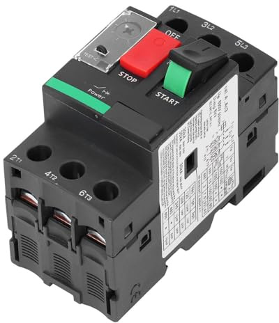 Yechiry Disjoncteur de Moteur, Disjoncteur Magnétique Thermique, de Commande à Bouton-poussoir avec Déclencheur Magnétique Thermique, Idéal pour Application de Moteur AC690V 6-10A