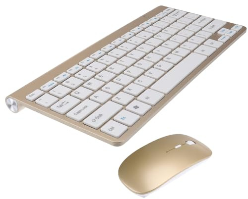 DEARMAMY 2.4g Ultra-thin Portable Plastic Keyboard with Mouse Wireless Keyboard and Mouse Combo with Sleek Fashion Design for Phone and Tablet, for Outdoor and Travel Use