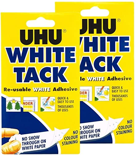UHU White Tack Mastic Adhesive Non-staining Handy Pack Ref 2633 [Pack 12]