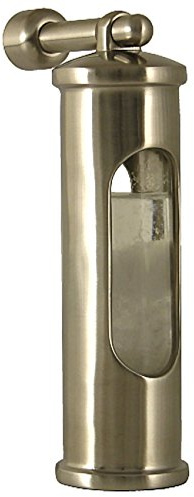 Barómetro de cristal (acero inoxidable pulido, con soporte para pared)