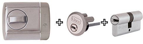 Lince 4930C3-HC Supra Pack I Cerrojo Alta Seguridad, acabado cromado I 3 Grandes Bulones I 5 llaves y tarjeta de propiedad I Cierre rápido I Antiextracción I Incluye Cilindro Europerfil (77mm)