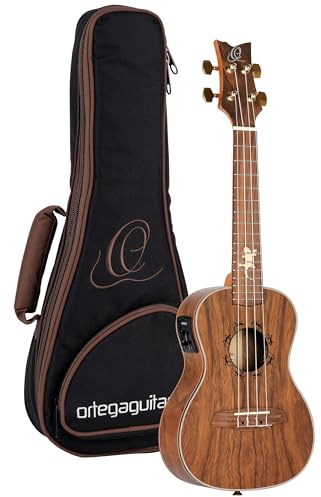 Ortega Guitars Konzert Ukulele Elektro-Akustisch – Lizard Series – Inklusive Gigbag – Paldao, Natur (LIZARD-CC-GB)