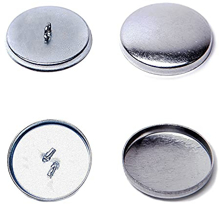 Knöpfe zum Beziehen mit Stoff - Knopfrohlinge zur Herstellung von Knöpfen, zweiteilig - Unterteil Stahl, silber vernickelt - ab 100 Stück (20er / 12,5 mm)