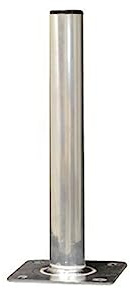 SkyRevolt 60cm Mast 50mm Standfuss Antennenmast Flach-Dach Rohr-Ständer Mastfuss Balkon-Halter für Satellitenantenne SAT-Schüssel aus Aluminium