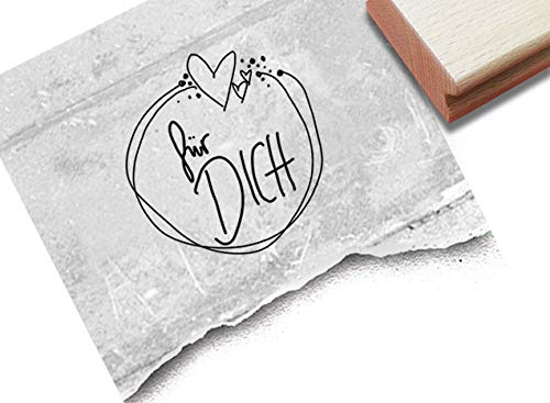 Stempel Textstempel FÜR DICH in Handschrift - Schriftstempel für Glückwünsche, Karten Briefe Geschenkanhänger Geschenk Basteln Deko - zAcheR-fineT