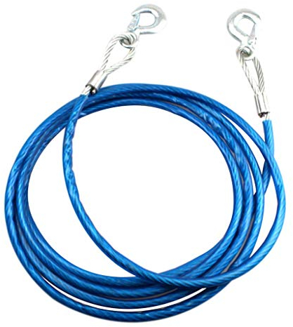 Tenlacum Abschleppseil aus Stahl, 5 m, 7 Tonnen, 10 mm Durchmesser, Blau