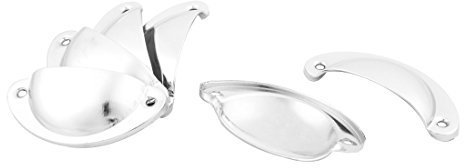 N/A Metall-Knopf für Möbel, Schublade, Türgriff, 82 mm, 6 Stück, silberfarben