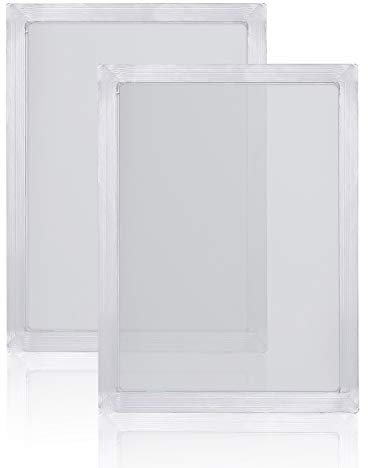 Paquete de 2 marcos de impresión de pantalla de aluminio con malla blanca 43T/110 para serigrafía (10 x 14)