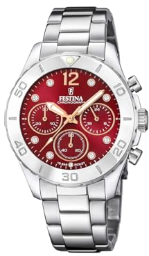Festina Herren Analog Quarz Uhr mit Edelstahl Armband F20603/2
