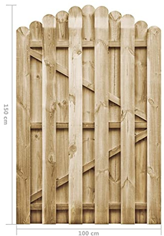 Wakects Portail et Portillon de Jardin en Bois Pin Imprégné - 100 x 150 cm