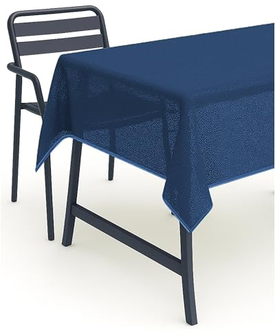 texpot Tischdecke 110 x 140 cm blau Gartendecke mit Saum abwaschbar Gartentischdecke Balkon Terrasse wetterfest