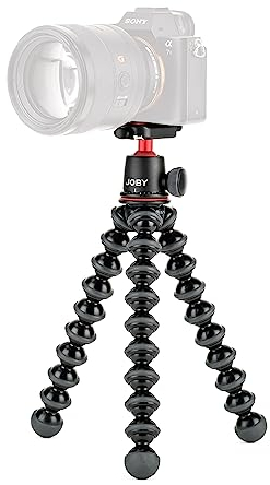 JOBY GorillaPod 3K Kit, Compact 3K Stand and Ballhead for Compact Cameras, Travel Tripod Kit for Cameras, Holds Devices up to 3 Kg, JB91507-BWW, Made in Italy, Black/Charcoal