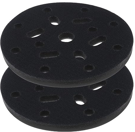 ECSiNG 2PCS 150mm 6 Inch Soft Sponge Interface Pad Compatible with Makita Bo6030 & Bo6040 Hook and Loop Sanding Disc 17 Holes Replacement Polishing Cushion Pad
