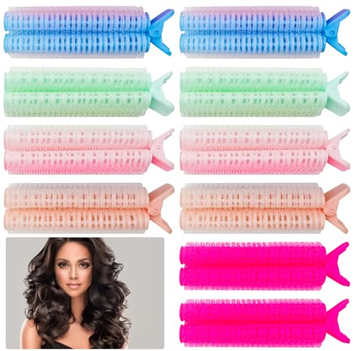 Bigodini Piccoli, 10 pezzi bigodini per capelli corti clip colorate volumizzanti per raddrizzare arricciacapelli naturali e soffici bigodini da donna fai da te (5 colori)