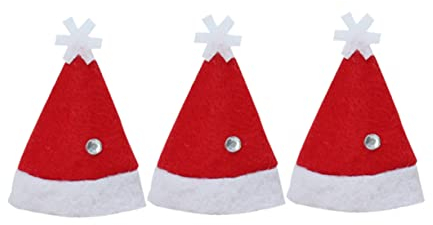 Gadpiparty 12stücke Mini-weihnachtsmützen Lutscherhüte Dekorationen Vlies-süßigkeitenverpackungshüte Weihnachtsbedarf Für Heimladen Zufälliger Stil