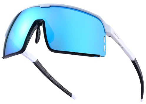 Cycling Glasses Sports-Sunglasses for Men: TR90 Frame Super Lightweight Wrap Around Sunglasses for Cycling Running Play Golf Baseball Cricket Beach Volleyball - Windproof and UV400 Protection