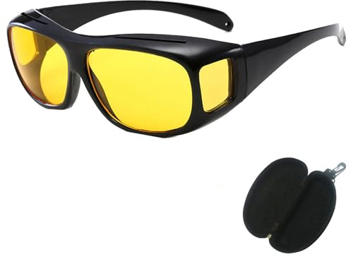 Dotmalls Nightglo Brille, Libiyi Nightglo Brille, Scheinwerferbrille zum Fahren, Nachtsichtbrille, blendfrei, Nachtfahrbrille, polarisierte Brille, 1 Stück