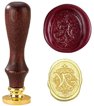 TBXqian Initial N Wachs-Siegel-Stempel, Vintage Letter Seal Wachs-Siegel-Stempel mit abnehmbarem Messingkopf und Holzgriff für Party Einladungen/Geschenkpapier/Umschläge/Weihnachten Thanksgiving