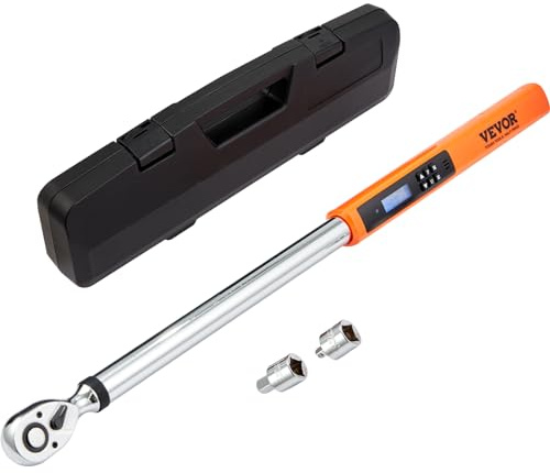 VEVOR Clé dynamométrique numérique 1,27 cm (34-340 n.m), précision de couple ± 2%, clé dynamométrique électronique réglable à 3 modes avec étalonnage du buzzer LED