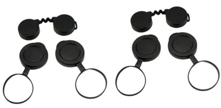 DOITOOL 2sets Protective Rubber Objective Lens Caps for Binoculars Replacement Lens Covers for Scope Eyepiece Protection for Bird Watching and Outdoor Use