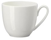 Rosenthal Jade vit mugg med handtag – kaffemugg för varma drycker, muggar med handtag från benporslin för diskmaskin och mikrovågsugn, Ø 9,1 cm, h 8,2 cm, 0,35 l, vit