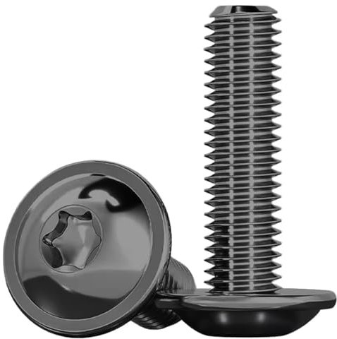 Drenky Viti Torx 10 pezzi M8 x 25 mm flangiata ISO 7380-2 acciaio inossidabile nero A2 V2A filettate