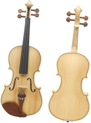 Geige 4/4 Violine, Handgeschnitzt Holzfarbe Violinen-Set Mit Bogen
