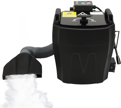 3500W Nebelmaschine Effekt, Tragbar Dry Ice Low Fog Rauchmaschine mit Schlauch und 10l Tank, Trockeneis Smoke Machine für DJ Disco Club Hochzeit Party Theater