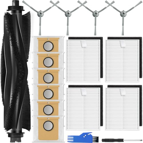 EATBALE L60 Accessories Replacement Parts for Eufy L50 / L60 / L60 SES / L50 SES / L60 Hybrid Robot Vacuum Cleaner, 1 x Main Roller Brush, 6 x Dust Bags, 4 x HEPA Filters, 4 x Side Brushes (15 Packs)