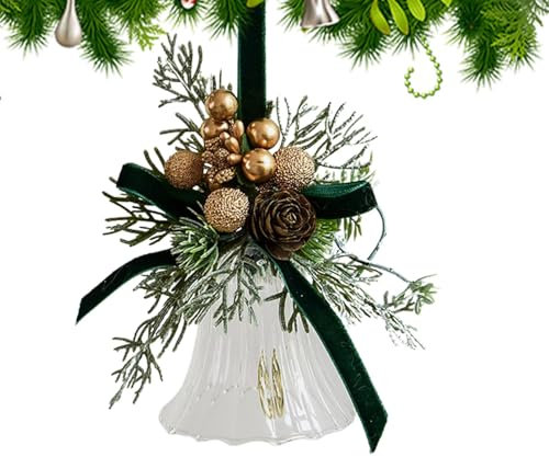 Weihnachtsglocken-Ornament,Weihnachtsglocken-Ornamente | Deko-Anhänger Weihnachten,Hängende Ornamentdekorationen, 9,5 Zoll festliche Feiertagsglocken-Anhängerdekoration für den Innen- und Außenbereich