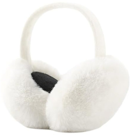 Wambere Damen Ohrenwärmer Winter Ohrenwärmer Plüsch Weiche Warm Earmuffs Winddicht Ohrenschützer Earwarmer Earmuffs Ohrenbedeckung für Outdoor Aktivitäten Camping Radfahren Wandern,Weiß