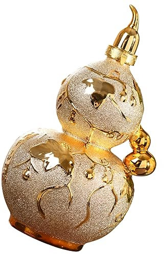 Ciieeo Ceramic Gourd Wine Bottle 1 Jin Frosted Gold Glaze Sealed Liquor Storage Jar Home Decorative Drinking Gourd Suitable for Household Wine Storage