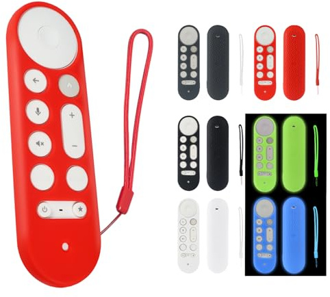 Silicone Remote Controller Cases Protective Covers for Google TV Streamer 4K TV 2024 for Google GY3LE Remote Controller Protective Sleeve (Fluorescent Green)