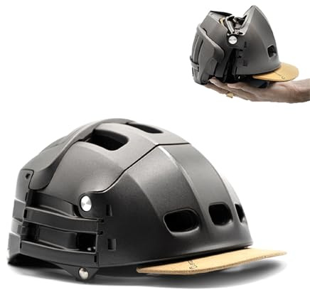 Casque Pliable Plixi pour vélo, Trottinette électrique, gyroroue, Roller, VAE - Norme CE EN1078, même Protection Qu’Un Casque Classique - Volume divisé par 3 (Titanium Grey, L/XL (59-62 cm))