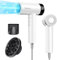 Dekuri Hair Dryer, 110,000 RPM High Speed Motor Fast Drying Hairdryer, 200 Million Ionic Lightweight Hair Dryers, Low Noise Hairdryers for Women & Men, with Magnetic Nozzle & Diffuser, White