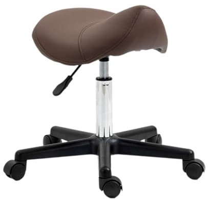 Ergonomischer drehbarer hydraulischer Sattelhocker mit verstellbarem PU-Leder für Salon, Spa, Tattoo, Klinik, Schwarz