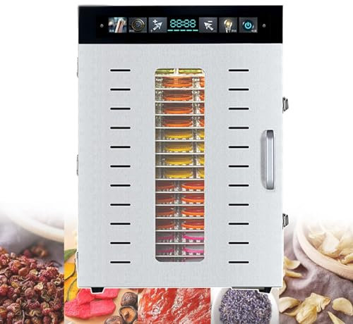 Deshidratadores De Alimentos Para Frutas, Tés Y Hierbas | Secadora Eléctrica De Alimentos De 86 A 194°F | Deshidratador De Alimentos De 0 A 24 Horas | Deshidratador De Carne Seca,16-layer