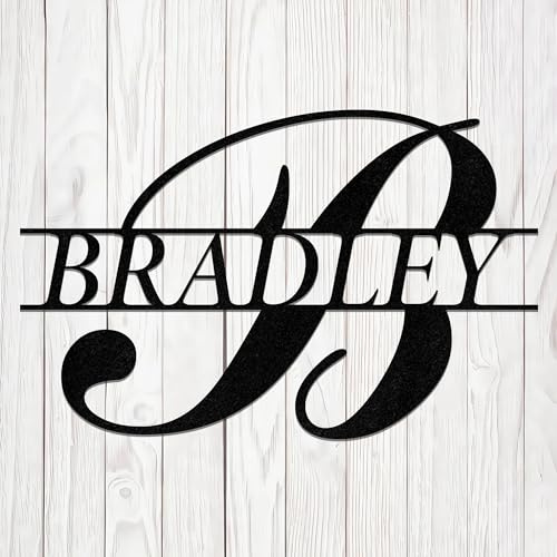 Personalisiert Namensschild aus Metall, Personalisiert Türschild Monogramm Namensschild Haustür, Metallschild für draußen Nachnamen Hochzeitsgeschenk, Familiennamenschild, Einweihungsgeschenk