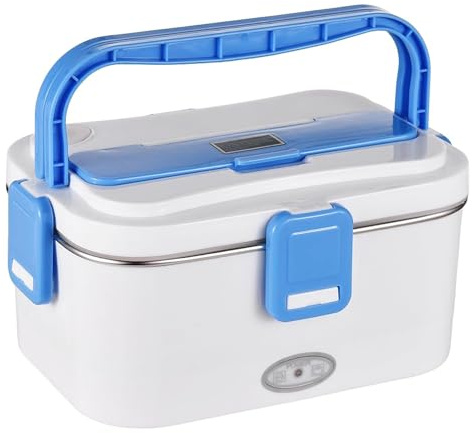 Ejoyous Lunch Box Elettrico, Lunch Box Termico Scaldavivande da 60 W 110/220 V + Interfaccia Doppia Alimentazione 12 V/24 V Fodera in Acciaio Inossidabile da 1,8 L (Spina europea)