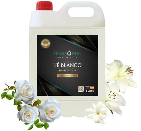 Ambientador perfume garrafa de 5 litros Sensaodor, para hogar, oficina, negocios, profesional... (Té blanco)