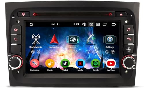 Erisin 7 Pulgadas 8 núcleos 4GB+64GB Android 14 Radio Coche GPS Navegador para Fiat Doblo 2015-2022 Autoradio Bluetooth CarPlay Android Auto Dab+ WiFi 4G DSP USB OBD2 CD DVD Canbus Pantalla táctil