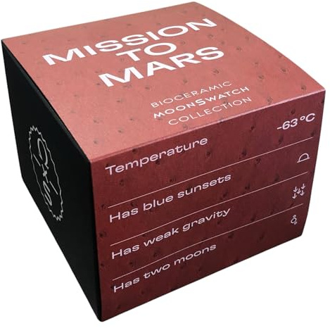 Swatch Montre-bracelet Moonswatch Omega x Mission to Mars Cuir d'autruche, rouge