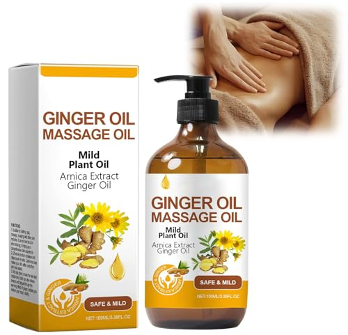 100 Ml Ätherische Öle Ingwer Bauchdrainag Ginger Oil Schlankheits Bauch Ingwer Öl Lymphdrainage Ingweröl, Ingwer Massageöl, Stress abbauen, Ingweröl zur Massage Lymphdrainage