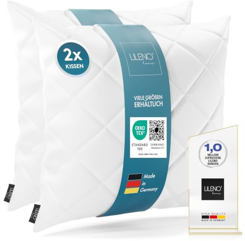 LILENO HOME 2er Set Kissenfüllung 45 x 45 cm - 95°C waschbares Innenkissen | geeignet für Allergiker - Polyester Kisseninlet als Couchkissen, Sofa Kissen, Cocktailkissen und Kopfkissen