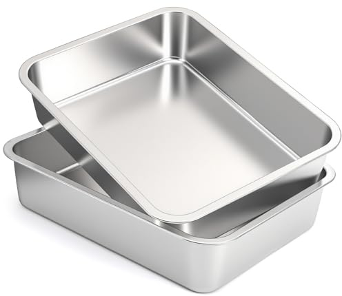 TOPZEA 2 Pack 12 Liter Stainless Steel Commercial Bus Tubs, 4 Deep Heavy Duty Metal BBQ Meat Prep Tub Food Service Pan Restaurant Dish Tubs Kitchen Utility Tub for Catering, Marinating, Dishwashing
